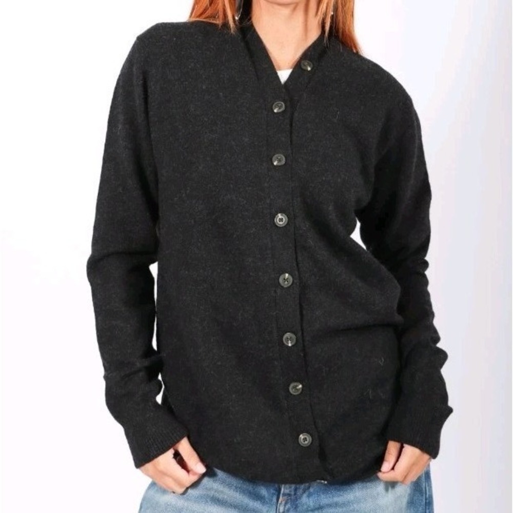 Lauren Manoogian Button Cardigan Small‎ Gray Pima Cotton V-Neck NWT